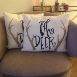 Holiday Throw Pillows "Oh Deer"